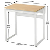 Ceha プレノデスクシステム ハイデスク 引出し付き オーク天板/ホワイト脚 幅1000×奥行700×高さ1000mm 1台 (5梱包)