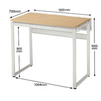 Ceha プレノデスクシステム ハイデスク 引出し付き オーク天板/ホワイト脚 幅1200×奥行700×高さ1000mm 1台 (5梱包)