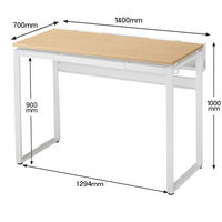 Ceha プレノデスクシステム ハイデスク 引出し付き オーク天板/ホワイト脚 幅1400×奥行700×高さ1000mm 1台 (5梱包)