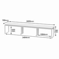 Ceha プレノデスクシステム フリーアドレスデスク 3連 引出し付き ホワイト天板/ホワイト脚 幅3600×奥行700×高さ720mm 1台 (12梱包)