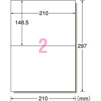 エーワン　ラベルシール（プリンタ兼用）　白　2面　72202　1袋（22シート入）