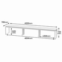 Ceha プレノデスクシステム フリーアドレスデスク 3連 引出し付き ホワイト天板/ホワイト脚 幅4200×奥行700×高さ720mm 1台 (12梱包)