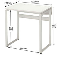 Ceha プレノデスクシステム ハイデスク 引出し無し ホワイト天板/ホワイト脚 幅1000×奥行700×高さ1000mm 1台 (4梱包)