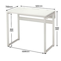 Ceha プレノデスクシステム ハイデスク 引出し無し ホワイト天板/ホワイト脚 幅1200×奥行700×高さ1000mm 1台 (4梱包)