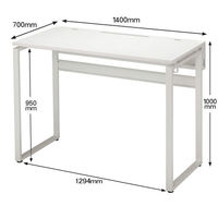 Ceha プレノデスクシステム ハイデスク 引出し無し ホワイト天板/ホワイト脚 幅1400×奥行700×高さ1000mm 1台 (4梱包)