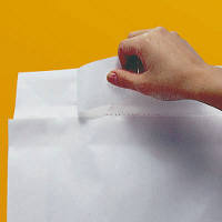 「現場のチカラ」 スーパーバッグ 宅配袋（紙製） フィルム貼り 白 特小サイズ 封かんシール付 1パック（100枚入）  オリジナル