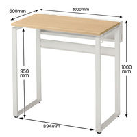Ceha プレノデスクシステム ハイデスク 引出し無し オーク天板/ホワイト脚 幅1000×奥行600×高さ1000mm 1台 (4梱包)