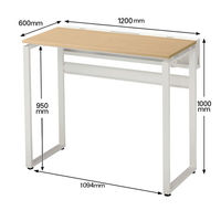 Ceha プレノデスクシステム ハイデスク 引出し無し オーク天板/ホワイト脚 幅1200×奥行600×高さ1000mm 1台 (4梱包)
