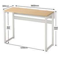 Ceha プレノデスクシステム ハイデスク 引出し無し オーク天板/ホワイト脚 幅1400×奥行600×高さ1000mm 1台 (4梱包)