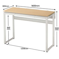 Ceha プレノデスクシステム ハイデスク 引出し付き オーク天板/ホワイト脚 幅1400×奥行600×高さ1000mm 1台 (5梱包)