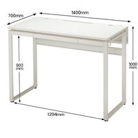 Ceha プレノデスクシステム ハイデスク 引出し付き ホワイト天板/ホワイト脚 幅1400×奥行700×高さ1000mm 1台 (5梱包)