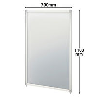 トーカイスクリーン EGシンプルパネル パーティション 樹脂タイプ ホワイト（半透明） 高さ1100×幅700mm EG-1107P （飛沫防止）1枚