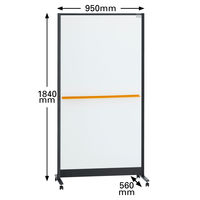 プラス ブラックフレームホワイトボード 両面 スチール 幅950mm マーカー（黒・赤）各1本 WBC-S0918DSK-BK 1台 キャスター脚 ストッパー付