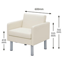 【アウトレット】アール・エフ・ヤマカワ コンパクトソファ 1人掛 アイボリー RFESF2-1WH-GZ 1脚　【終売品】