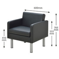 アール・エフ・ヤマカワ コンパクトソファ 1人掛 ブラック RFESF2-1BK 1脚