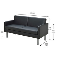 アール・エフ・ヤマカワ コンパクトソファ 2人掛 ブラック RFESF2-2BK 1脚