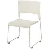 中央可鍛工業 MORループスタッキングチェア MO-27 アイボリー 1箱(5脚入) オリジナル PVCレザー座 横連結 ミーティングチェア オリジナル