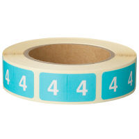 フィリオ　ナンバーラベル シール　カラー　ロールタイプ　「4」　MS-NRKR-4　1ロール（300片入）