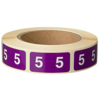 フィリオ　ナンバーラベル シール　カラー　ロールタイプ　「5」　MS-NRKR-5　1ロール（300片入）