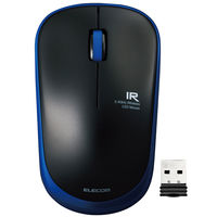 ワイヤレスマウス 無線 2.4GHz 3ボタン IRマウス 静音 省電力 ENELO ブルー M-IR07DRSBU エレコム 1個（直送品）
