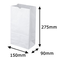 アスクル 角底袋 白 無地 6号 1セット（600枚）  オリジナル
