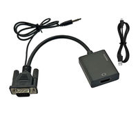 Vodaview　音声対応変換アダプタ　VGA（D-sub15ピン）[オス]・ステレオミニプラグ[オス]→HDMI[メス]　VV-VGAHDA-A-W-DO-S