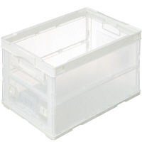 【折りたたみコンテナ】 岐阜プラスチック工業 オープンオリコン 50L 短辺扉付き ホワイト 1箱（5個入）  オリジナル