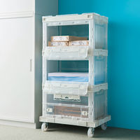 【折りたたみコンテナ】 岐阜プラスチック工業 オープンオリコン 50L 長辺扉付き ホワイト 1箱（5個入）  オリジナル