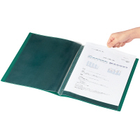 クリアファイル 固定式10ポケット 10冊 A4タテ 不透明表紙 グリーン オリジナル