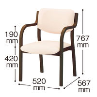アイリスチトセ 福祉用イス ダークフレーム/アイボリー MD-V-DBR-IV スタッキング リーズチェア 介護 安定 幅520mm 座面高420mm