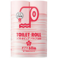 トイレットペーパー ダブル 2倍巻 60m 6ロール パルプ100％ ソフト&ピュア 1箱(8パック48ロール入) オリジナル品 王子ネピア オリジナル