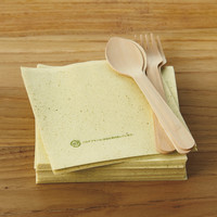 【アウトレット】溝端紙工印刷 茶殻リサイクル紙ナプキン 4つ折り CP4AIN 1袋（100枚入）