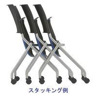 TOKIO ネスティングチェア レッド 1脚 平行スタッキング キャスター付き 幅589、座面高さ445mm 日本製