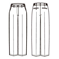 アイトス　レディースシャーリングパンツ　ブラック M　861261-010-M　1着　（直送品）