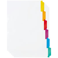 アスクル　ラミネートタブインデックス　2穴　6山　扉紙無　A4タテ　1箱（100組）  オリジナル