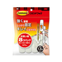 スリーエム(3M) コマンド フック 壁掛け 傷つけ ない きれいにはがせる M 耐荷重1.3kg 1パック（フック8個タブ16枚入） CM1M-8