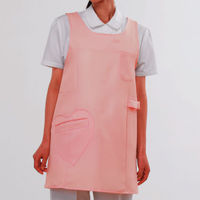 ショートエプロン（ハートポケット） ピンク M AIT861371