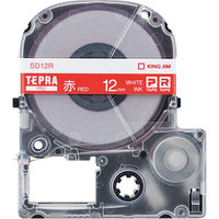 テプラ TEPRA PRO【純正】テープ ビビッドカラー 幅12mm  赤ラベル(白文字) SD12R 1個 キングジム