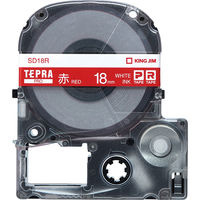 テプラ TEPRA PRO【純正】テープ ビビッドカラー 幅18mm  赤ラベル(白文字) SD18R 1個 キングジム