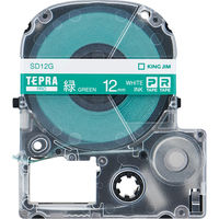 テプラ TEPRA PRO【純正】テープ ビビッドカラー 幅12mm  緑ラベル(白文字) SD12G 1個 キングジム