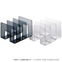 セキセイ　ブックスタンド　クリスタルラック　スモーク　265mm幅　3仕切