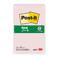 スリーエム(3M) ポストイット ふせん 付箋 再生紙 38mm×50mm ピンク 1パック（2冊入） 653RP-P