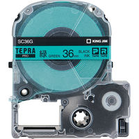 テプラ TEPRA PRO【純正】テープ スタンダード 幅36mm  緑ラベル(黒文字) SC36G 1個 キングジム