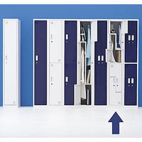 Ceha　OAユニットロッカー シリンダー錠 ホワイト/ホワイト　4人用L型扉　幅300×奥行500×高さ1790mm 1台（取寄品）