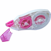 プラス　修正テープ　ホワイパープッシュプル　幅2.5mm×12m　ピンク　10個　WH-702　49960