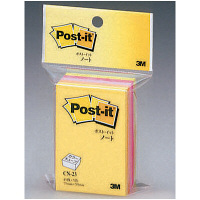 ポストイット 付箋 ふせん 通常粘着 ノート カラーキューブ 75×50mm ネオンカラー 1セット(2冊入) スリーエム CN-23（直送品）
