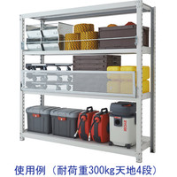 サンケイ鋼器　中量ラック 500kg　連結用（天地4段）幅1800×奥行930×高さ1800mm ホワイトグレー 1セット（8梱包）