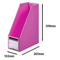 ボックスファイル組み立て式　A4タテ　10冊　PP製　ピンク　セリオ