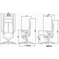 CE93BS FFR1 |オカムラ レオパード オフィスチェア 座クロスブラック/背メッシュ 肘付 ブラック 1脚（直送品）