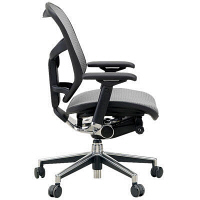 【軒先渡し】 エルゴヒューマン エンジョイ ロータイプ オフィスチェア エラストメリックメッシュ 肘付 グレー EJ-LAM 1脚（直送品）